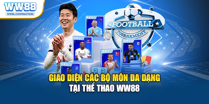 Giao diện các bộ môn đa dạng tại thể thao WW88