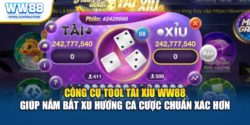Công cụ tool tài xỉu WW88 giúp nắm bắt xu hướng cá cược chuẩn xác hơn